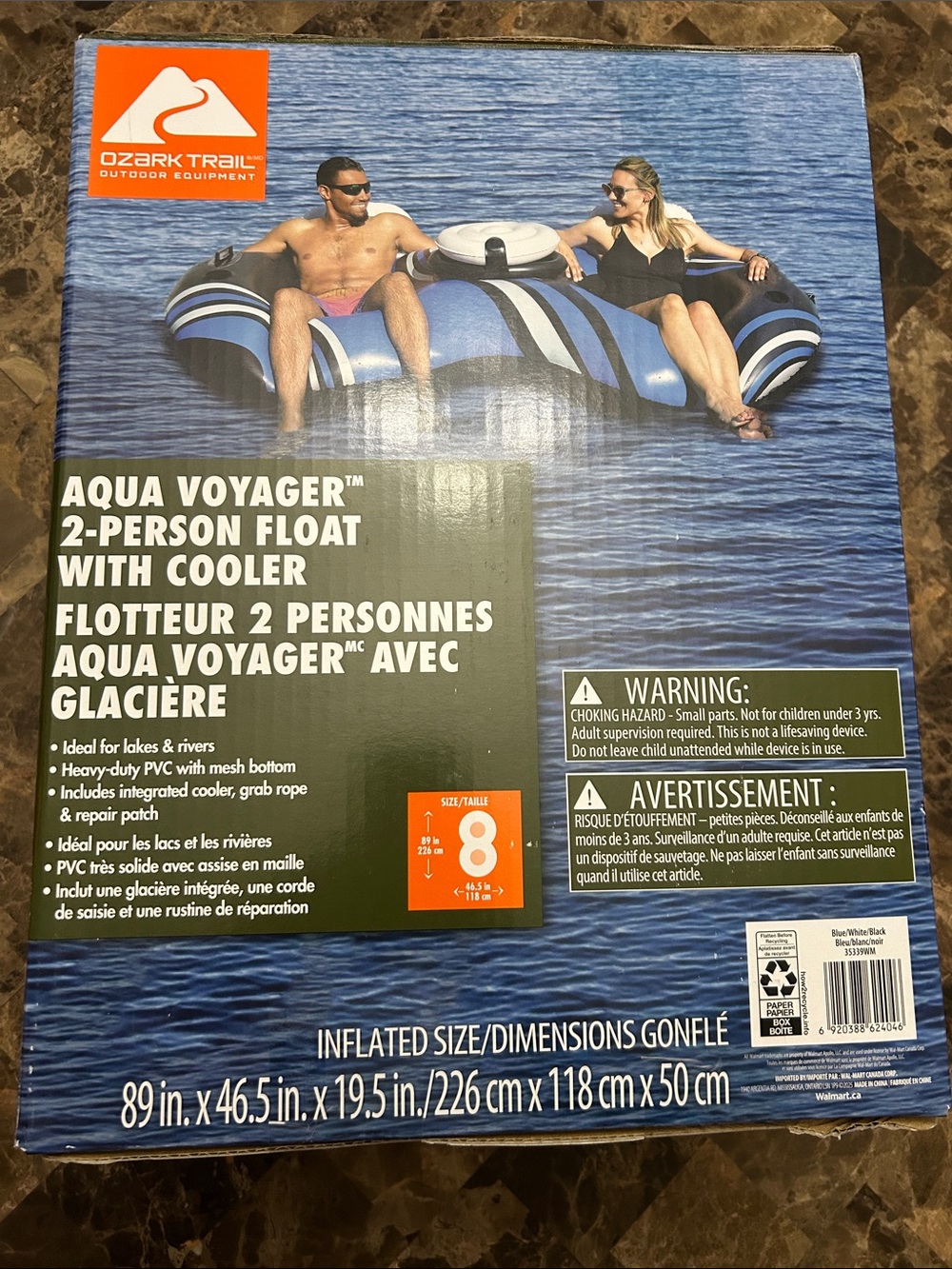 BNIB 🆕 Ozark Trail Aqua Voyager 2-person Float with Cooler / Factory Sealed